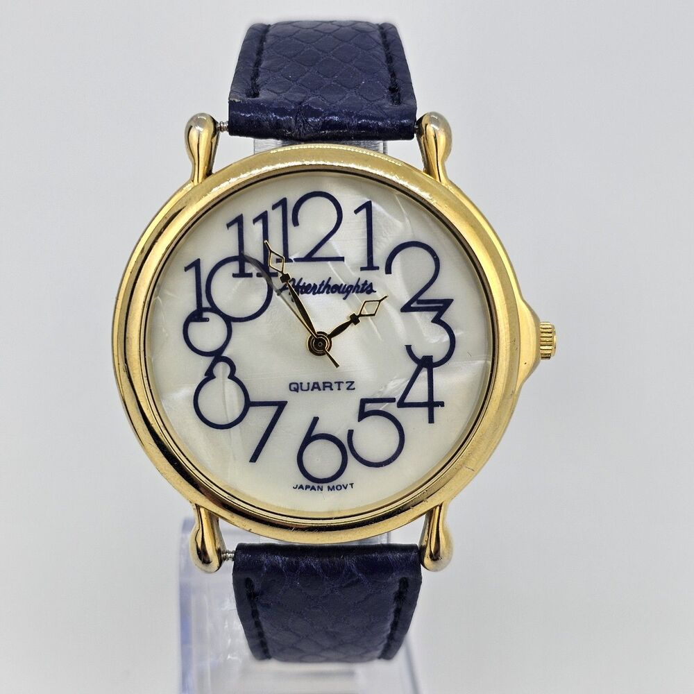Afterthoughts Women's Watch 42MM MOP Dial Purple Leather Bands New‎ Battery